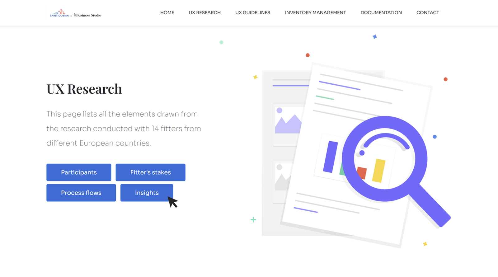 Capture d'écran du site de restitution.